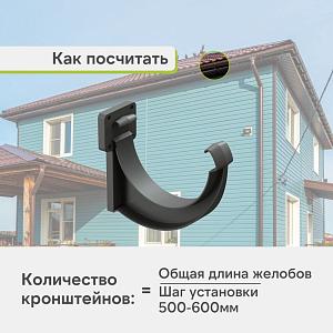 Docke ЛЮКС Кронштейн желоба ПВХ  — Графит