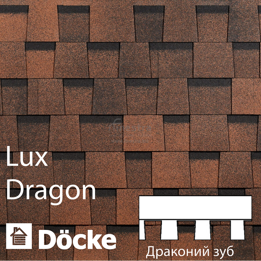 Ламинированная черепица Docke PIE LUX DRAGON 2.38м2/уп