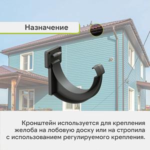Docke ЛЮКС Кронштейн желоба ПВХ  — Графит