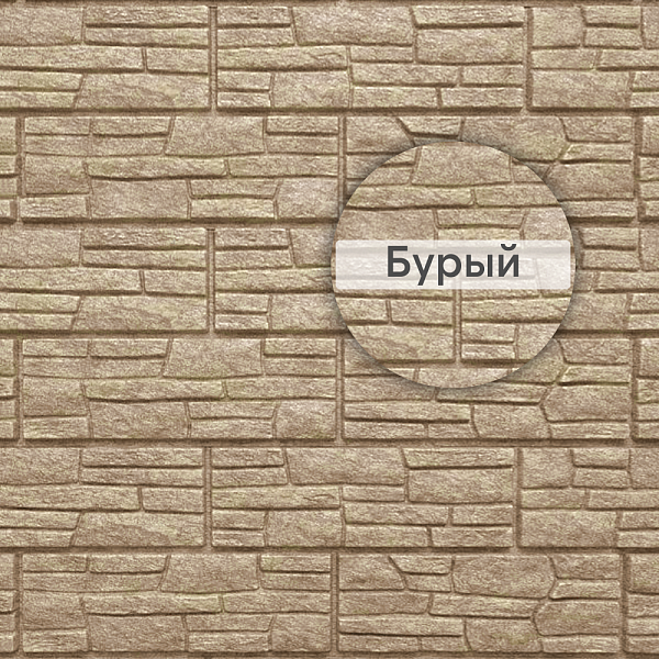 Фасадная панель Ю-Пласт Стоун-Хаус сланец 2000х225мм 0.45м2 бурый