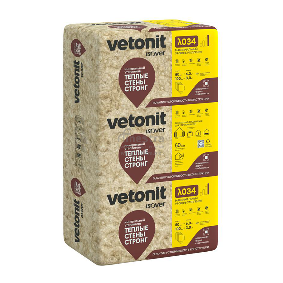 Теплоизоляция Vetonit Теплые Стены Стронг 50х610х1000мм  0.3м3  6м2