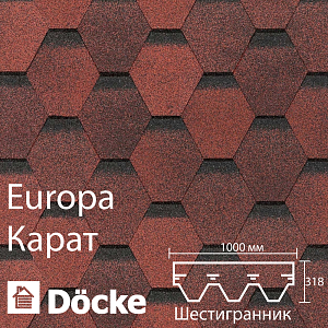 Купить Гибкая черепица Docke PIE EUROPA KARAT 3м2/уп Красный в Иркутске