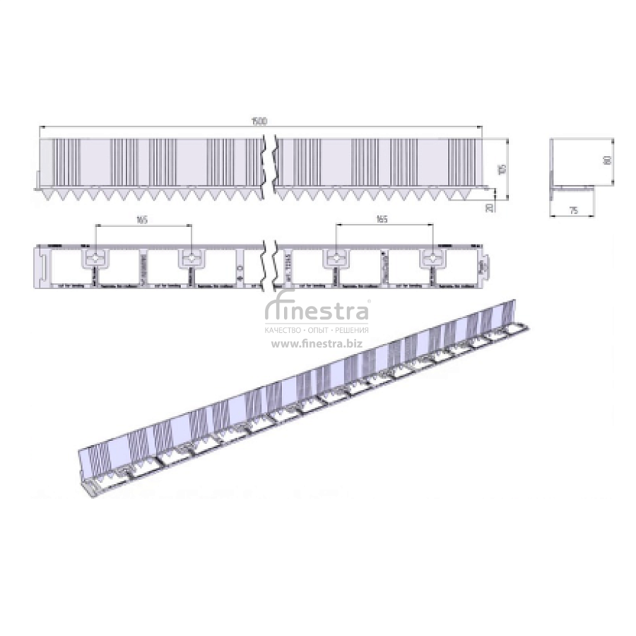 Пластиковый бордюр FlexCurb 80 черный 1521х75х89 Aquastok 60482