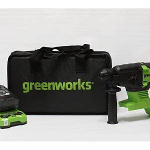 Купить Перфоратор аккумуляторный бесщеточный Greenworks (2 ДЖ, 24V, c 1хАКБ 4 Ач и ЗУ), арт.3803007UB в Иркутске