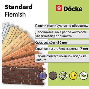 Купить Панель Docke STANDARD ФЛЕМИШ 1183x443мм Красный жжёный в Иркутске