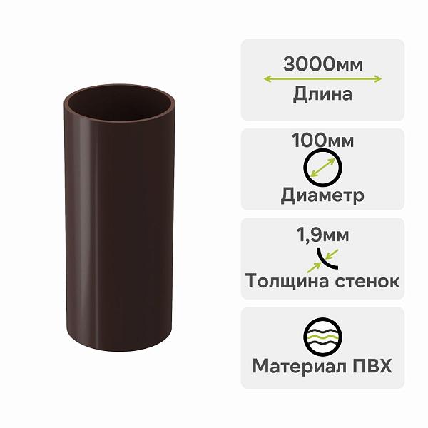 Docke ЛЮКС Труба водосточная 3000мм Шоколад