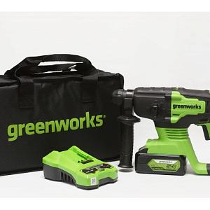 Купить Перфоратор аккумуляторный бесщеточный Greenworks (2 ДЖ, 24V, c 1хАКБ 4 Ач и ЗУ), арт.3803007UB в Иркутске