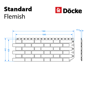 Купить Панель Docke STANDARD ФЛЕМИШ 1183x443мм Красный жжёный в Иркутске