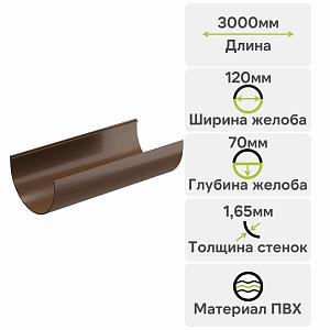 Docke СТАНДАРТ Желоб водосточный 120х3000мм  — Светло-коричневый