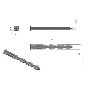 Гвоздь пластикового бордюра 256х25,4х30,5 Aquastok 60200