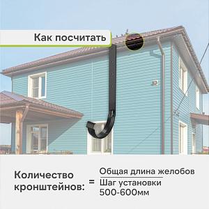 Docke ЛЮКС Кронштейн желоба метал. 300мм  — Карбон