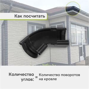 Угол желоба 120°-145° Альта-Профиль "Элит" ПВХ  — Графит