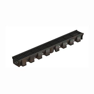 Лоток пластиковый с чугунной решеткой Aquastok AQUA-TOP Series X (комплект) 1000х140х90мм 1093x