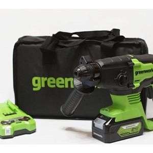 Купить Перфоратор аккумуляторный бесщеточный Greenworks (2 ДЖ, 24V, c 1хАКБ 4 Ач и ЗУ), арт.3803007UB в Иркутске