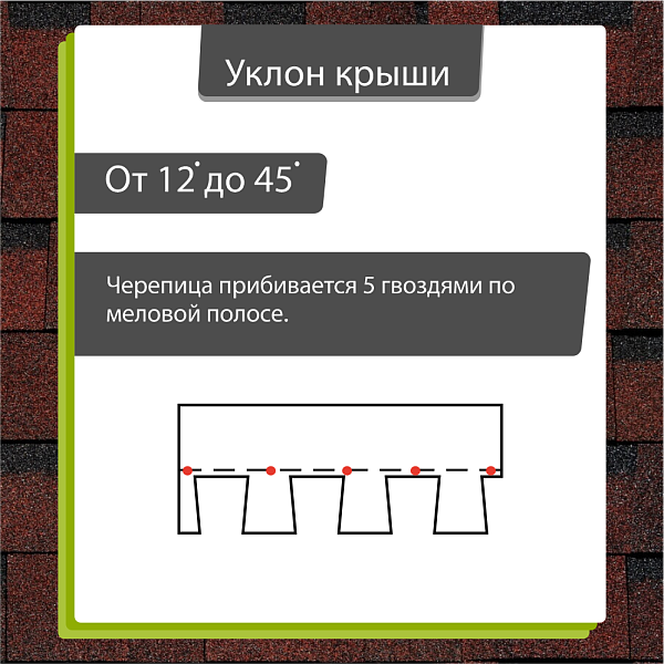Ламинированная черепица Docke DRAGON ЕВРОПА 2.38м2/уп Красный
