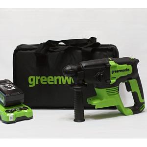 Купить Перфоратор аккумуляторный бесщеточный Greenworks (2 ДЖ, 24V, c 1хАКБ 4 Ач и ЗУ), арт.3803007UB в Иркутске