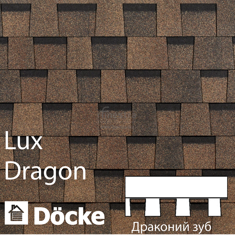 Ламинированная черепица Docke PIE LUX DRAGON 2.38м2/уп